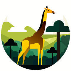 Graceful giraffe stands tall in the African savanna.
