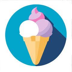  Creamy and delicious ice cream in a waffle cone, topped with colorful sprinkles and a cherry.