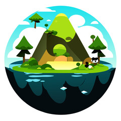 Fototapeta premium Island's nature is cute.