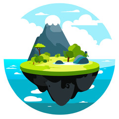 The cute island is surrounded by pure nature.