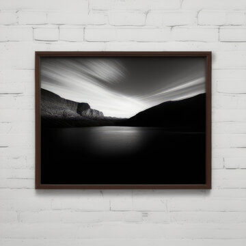 wall art mockup, frame mockup on a white wall , summer collection