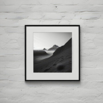 wall art mockup, frame mockup on a white wall , summer collection