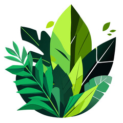 The verdant leaves of nature dance in the gentle breeze.