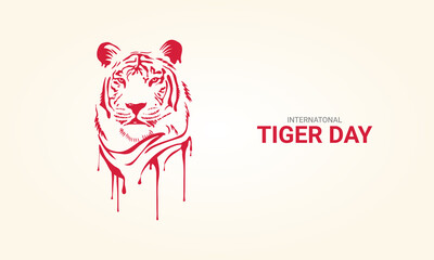 International Tiger day, Save Tiger concept, design for poster, banner, vector illustration.