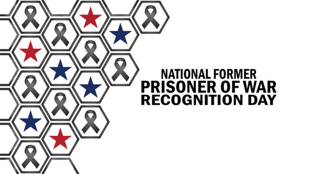 National Former Prisoner Of War Recognition Day wallpaper with shapes and typography. National Former Prisoner Of War Recognition Day, background - Powered by Adobe