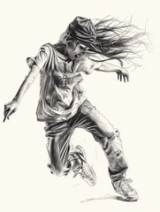 Obraz na płótnie Canvas Adolescent female performing hip-hop dance.