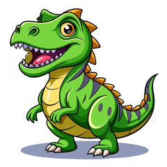 Obraz premium cute dinosaur cartoon isolated on a white background. vector illustration