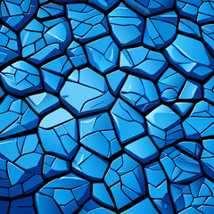 Cracked stone seamless pattern. Vector illustration. Blue cracked texture.