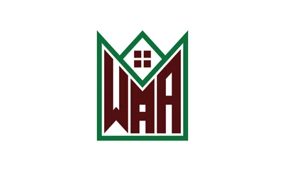 Foto auf Leinwand WAA initial letter real estate builders logo design vector. construction, housing, home marker, property, building, apartment, flat, compartment, business, corporate, house rent, rental, commercial © Fahim