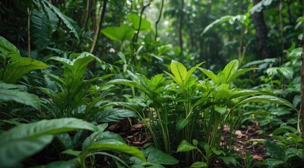 green herbs picture in the forest
