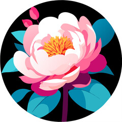 Peony in nature is a beautiful flower that can brighten up any garden. - obrazy, fototapety, plakaty