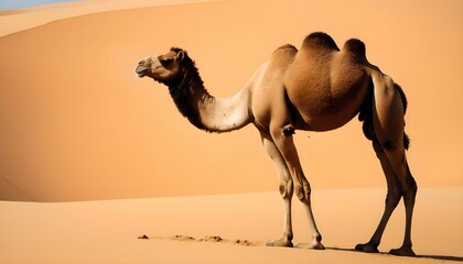 A Camel With Sand Clinging To Its Fur