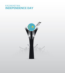 Kazakhstan independence day, Kazakhstan republic day, Design for social media banner, poster vector illustration.
