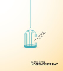 Kazakhstan independence day, Kazakhstan republic day, Flying bird, Design for social media banner, poster vector illustration.