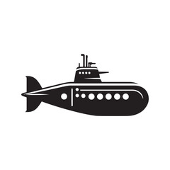 Fototapeta na wymiar Deep Dive Explorers: Submarine Silhouette Vector for Underwater Adventures and Ocean Exploration Designs, Submarine illustration.