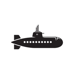 Deep Dive Explorers: Submarine Silhouette Vector for Underwater Adventures and Ocean Exploration Designs, Submarine illustration.
