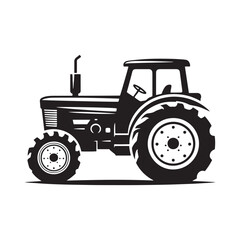 Farm Workhorses: Tractor Silhouette Vector for Agricultural Designs and Rural-themed Projects. Tactor illustration vector.