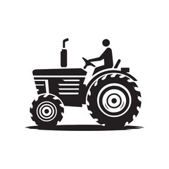 Farm Workhorses: Tractor Silhouette Vector for Agricultural Designs and Rural-themed Projects. Tactor illustration vector.