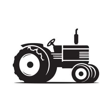 Farm Workhorses: Tractor Silhouette Vector for Agricultural Designs and Rural-themed Projects. Tactor illustration vector.