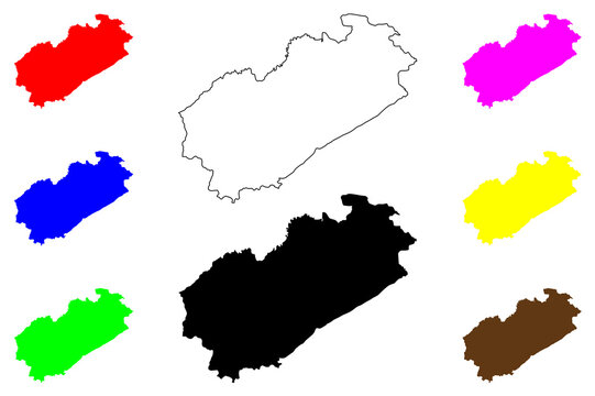 Fuxin city (People's Republic of China, PRC) map vector illustration, scribble sketch Fuxin Prefecture-level city map