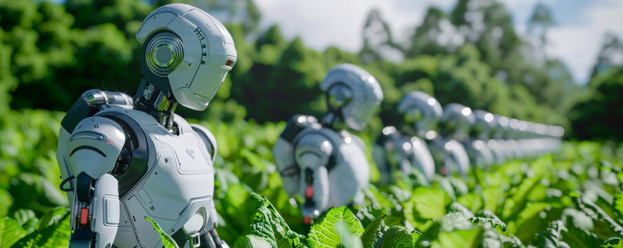 Robot farmers revolutionizing agriculture with advanced technology and farm automation
