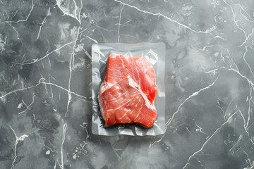 Fresh Vacuum Packed Salmon with Green Herbs, Industrial Food Packaging