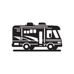 Adventure Wheels: Recreational Vehicle Silhouette Vector Collection for Outdoor Excursions and Travel Designs. Recreational vehicle illustration vector.