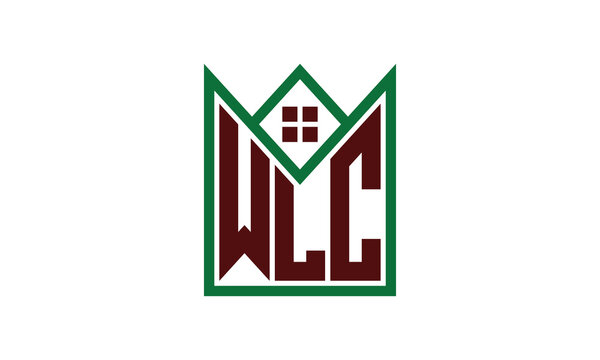 WLC initial letter real estate builders logo design vector. construction, housing, home marker, property, building, apartment, flat, compartment, business, corporate, house rent, rental, commercial