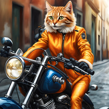 I couldn't believe my eyes when I saw a cat riding a motorbike down the street. The little feline was decked out in a tiny helmet and a cute biking jacket, looking totally cool and confident as it zip
