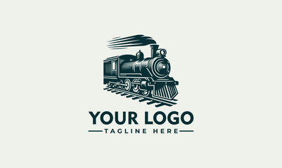Locomotive Logo Vintage Style Locomotive Logo Illustration Classic Emblem Design Trains - obrazy, fototapety, plakaty