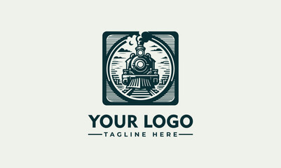Locomotive Logo Vintage Style Locomotive Logo Illustration Classic Emblem Design Trains