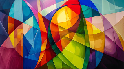 Fototapeta premium Abstract geometric rainbow colors