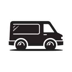 Van Life Adventures: Van Silhouette Vector for Nomadic Designs and Travel-themed Projects. Van illustration vector.
