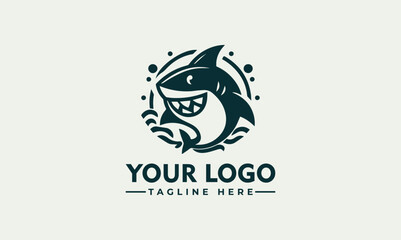 simple logo A fun and cute shark with perfect teeth