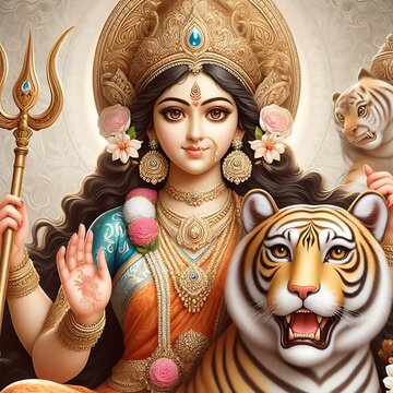 Goddess Durga Navratri Illustration