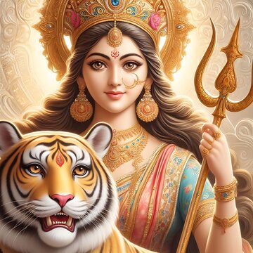 Goddess Durga Navratri Illustration