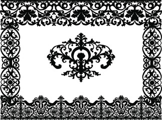 black decorated horizontal frame shape ornament - 760442717