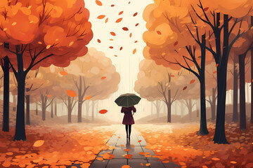 autumn landscape illustration