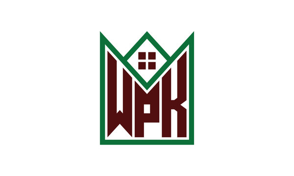 WPK initial letter real estate builders logo design vector. construction, housing, home marker, property, building, apartment, flat, compartment, business, corporate, house rent, rental, commercial