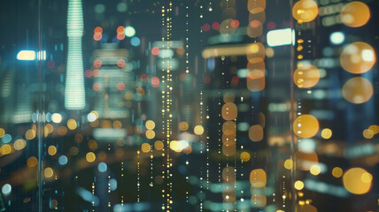 Abstract beauty of urban lights, a dance of bokeh blurring the line between reality and fantasy.