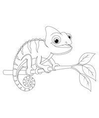 Chameleon Coloring page For Kids