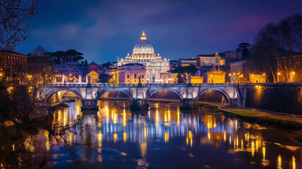Festive evening in Rome.