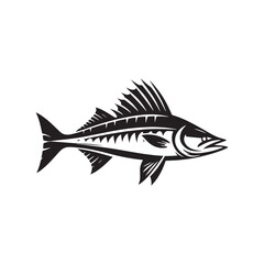 Silver Kings: Tarpon Silhouette Vector for Fishing Designs and Coastal-themed Projects, Tarpon illustration vector.