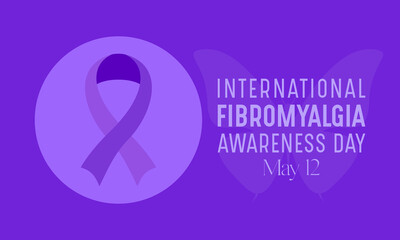 International Fibromyalgia Awareness Day, May 12. Vector illustration on the theme of World Fibromyalgia and Chronic Fatigue Syndrome Awareness Day banner design.