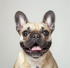 Delighted French Bulldog with a Heartwarming Smile Captures Hearts - Generative AI