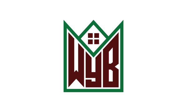 WYB initial letter real estate builders logo design vector. construction, housing, home marker, property, building, apartment, flat, compartment, business, corporate, house rent, rental, commercial