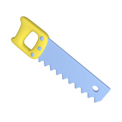3d pruning saw icon, illustration isolated on white background. Garden tool. 3d rendering