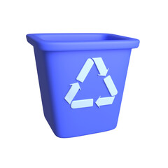 3d recycle bin icon. Illustration isolated on white background. 3d rendering