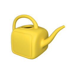 3d yellow watering can isolated on white background. Garden and agricultural tools. 3d rendering