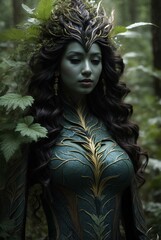 Divine Flora - Ethereal Humanoid Tree Goddess
God of Nature Concept.
Humanoid tree female beauty.